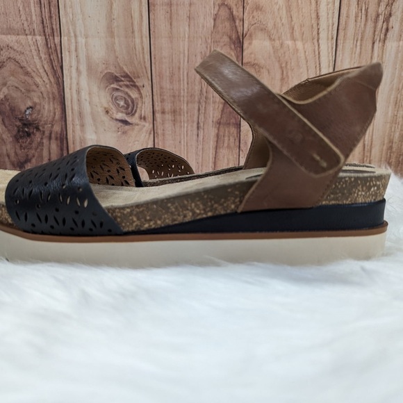 Josef Seibel Clea 09 Women’s Sandals Black Leather Wedge Cork, size 42 NWOB - Picture 6 of 8